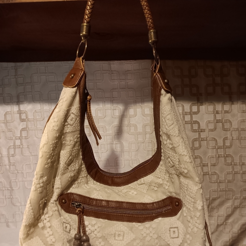 T-Shirts and Jeans lace front purse with braided strap